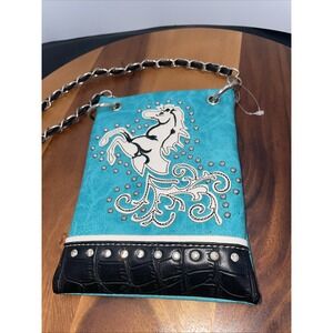 Western Horse Faux Leather Petite Crissbidy7"X5‎ 1/4"